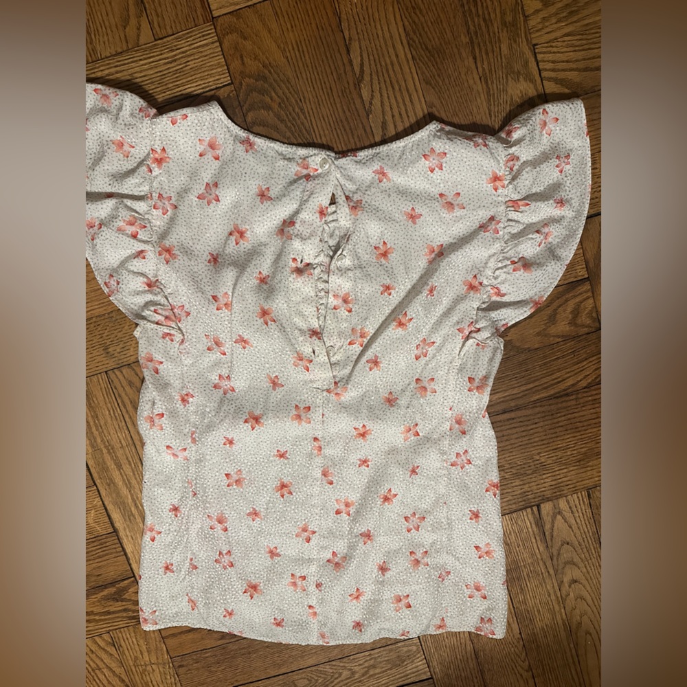 Rebecca Taylor NYC ruched Maui Floral Top Size 2 - Picture 8 of 8